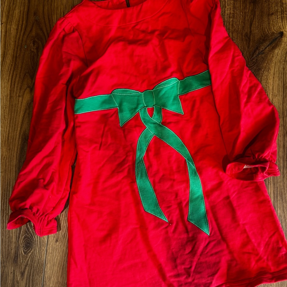 The Beaufort Bonnet Company Red Dress with Green Bow